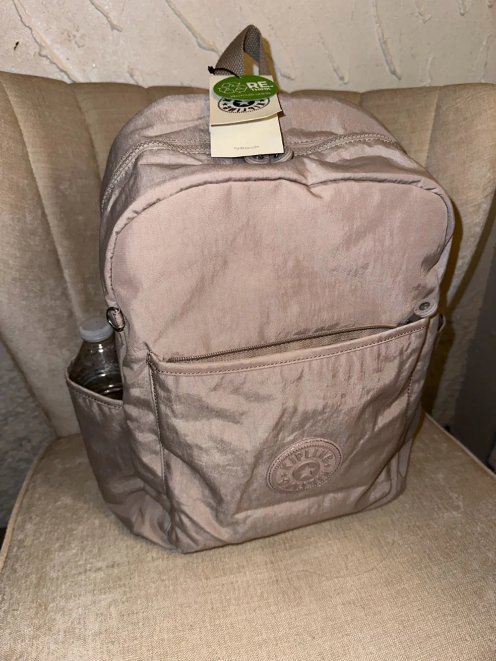 Kipling Light tan Backpack with Front Pocket